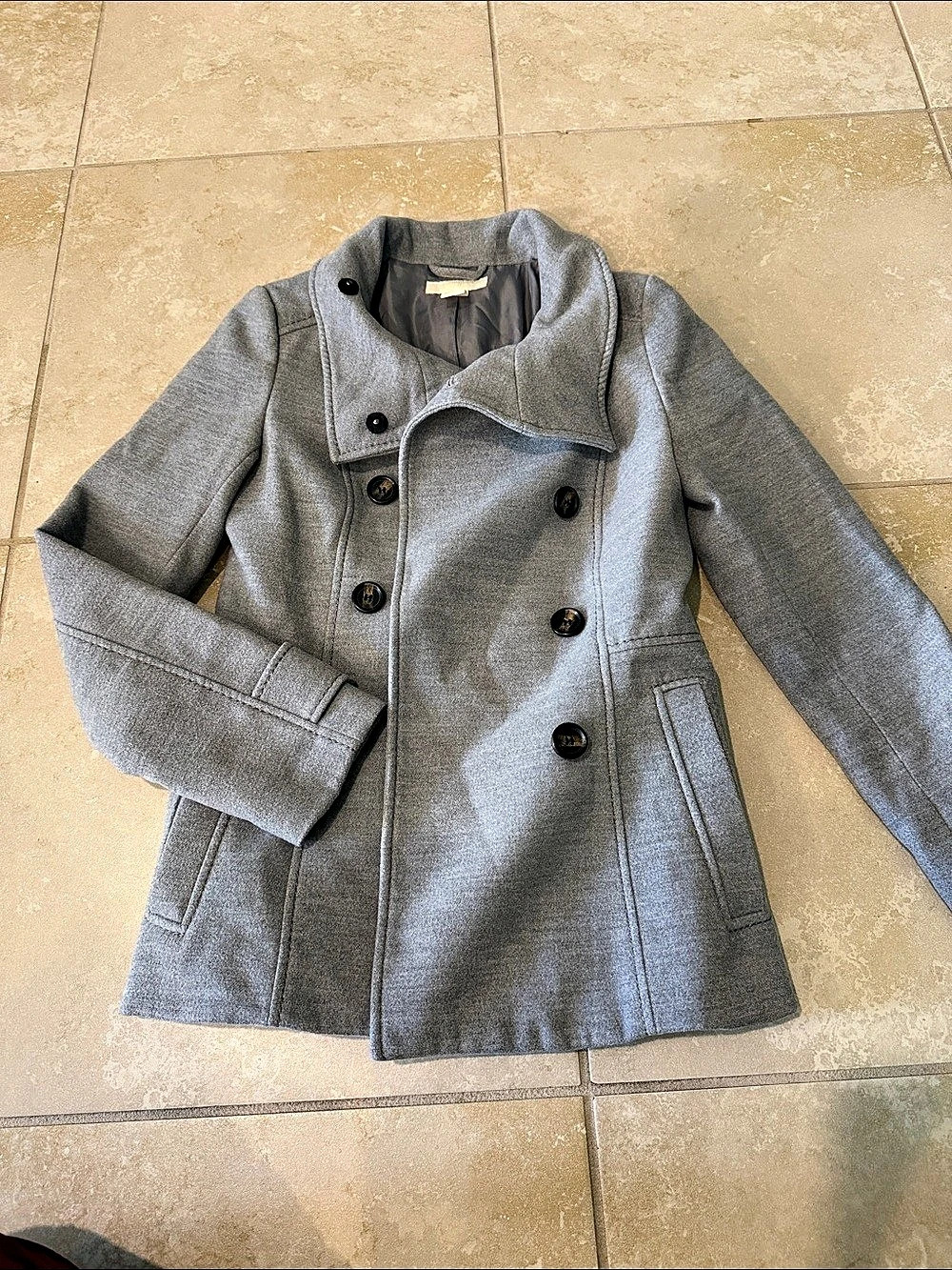 H&M Women's Gray Pea Coat Size Medium